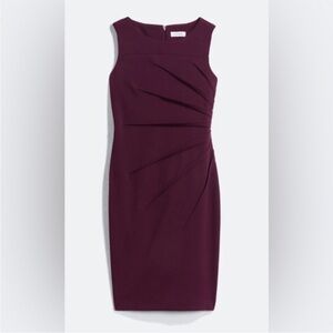 Calvin Klein Ruched Melodie Dress, EUC, Size 16, Eggplant color